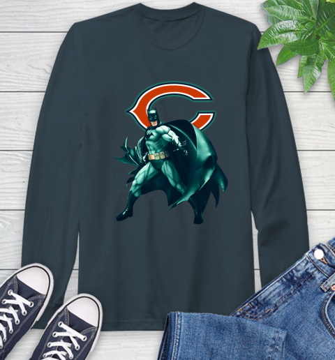 NFL Batman Football Sports Chicago Bears Long Sleeve T-Shirt 8