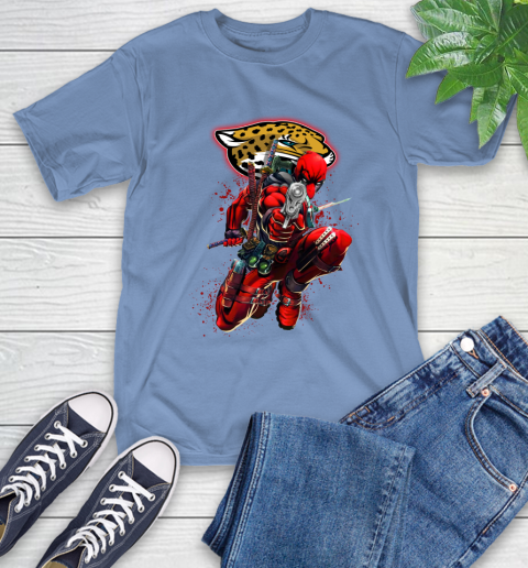 NFL Deadpool Marvel Comics Sports Football Jacksonville Jaguars T-Shirt 11