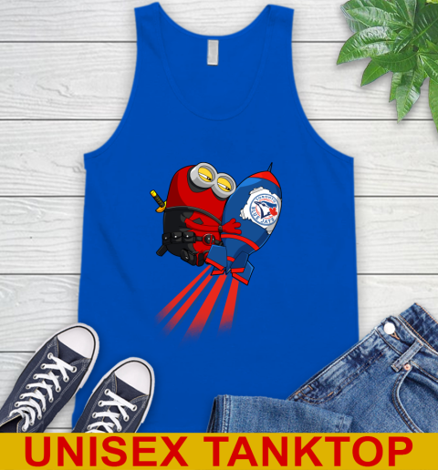 MLB Baseball Toronto Blue Jays Deadpool Minion Marvel Shirt Tank Top - Image 5