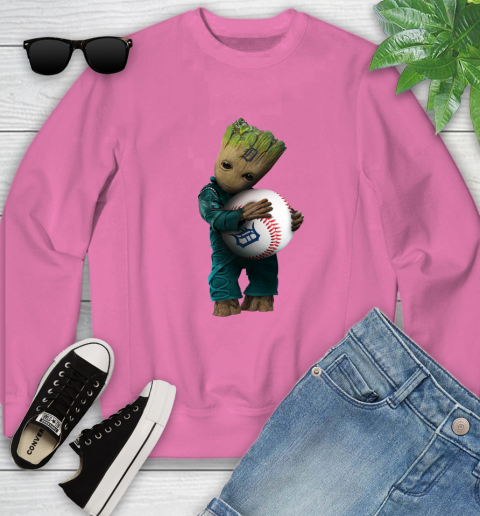 MLB Groot Guardians Of The Galaxy Baseball Sports Detroit Tigers Youth Sweatshirt 7