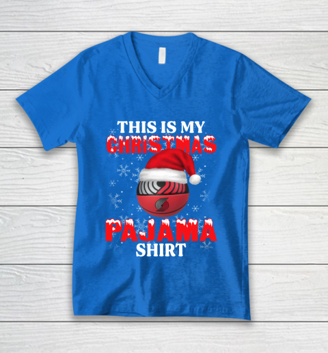 Portland Trail Blazers This Is My Christmas Pajama Shirt NBA V-Neck T-Shirt 5