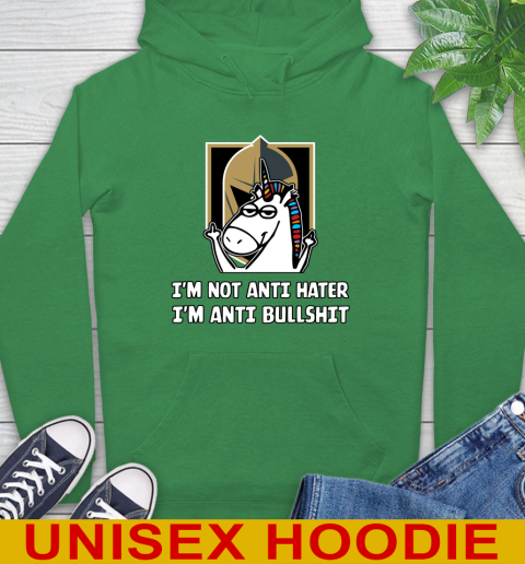 Vegas Golden Knights NHL Hockey Unicorn I'm Not Anti Hater I'm Anti Bullshit Hoodie 8
