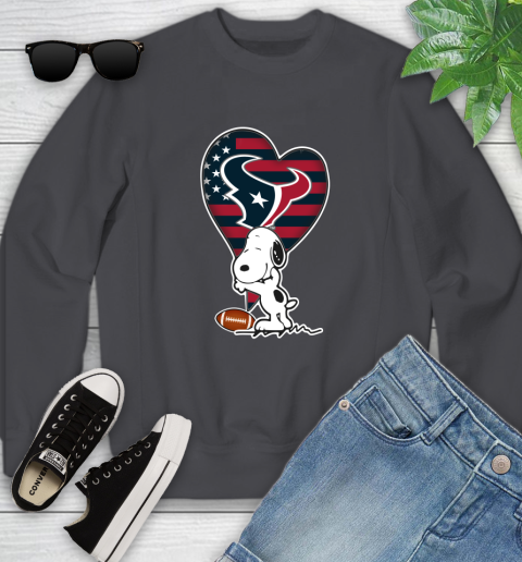 Houston Texans NFL Football The Peanuts Movie Adorable Snoopy Youth Sweatshirt 6