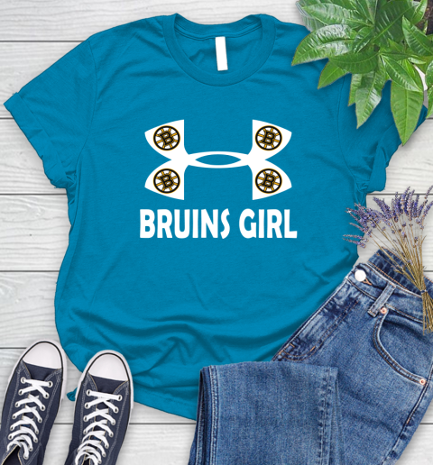 NHL Boston Bruins Girl Under Armour Hockey Sports Women's T-Shirt 10