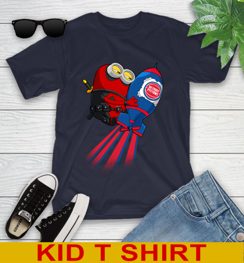 NBA Basketball Detroit Pistons Deadpool Minion Marvel Shirt Youth T-Shirt 3 NBA Basketball Detroit Pistons Deadpool Minion Marvel Shirt Youth T-Shirt - Image 3