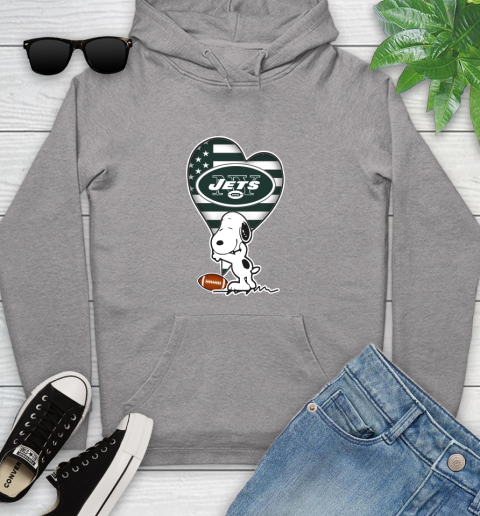 New York Jets NFL Football The Peanuts Movie Adorable Snoopy Youth Hoodie 6