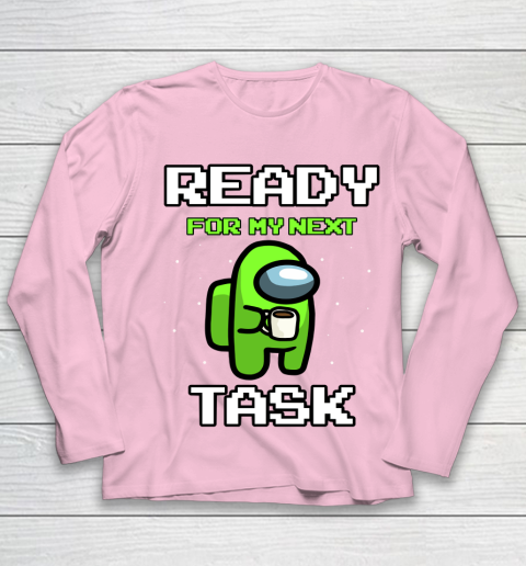 Among Us Shirt Ready For Work Green Youth Long Sleeve 6