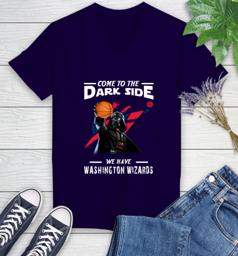 NBA Come To The Dark Side We Have Washington Wizards Star Wars Darth Vader Basketball Women's V-Neck T-Shirt 3
