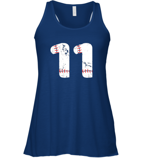 jcne number 11 baseball vintage distressed team flowy tank 32 front true royal