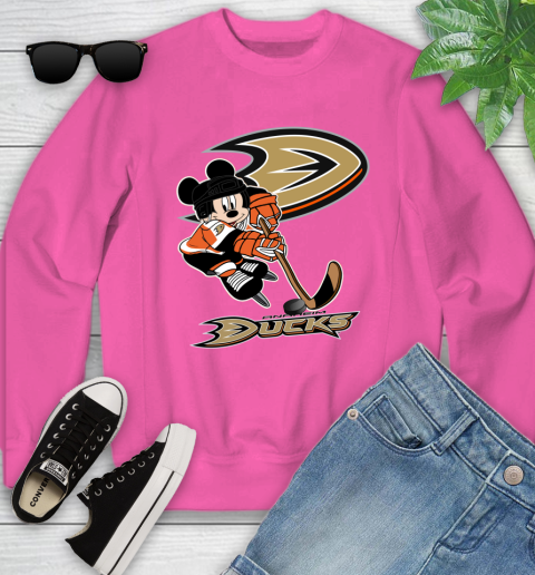 NHL Anaheim Ducks Mickey Mouse Disney Hockey T Shirt Youth Sweatshirt 7