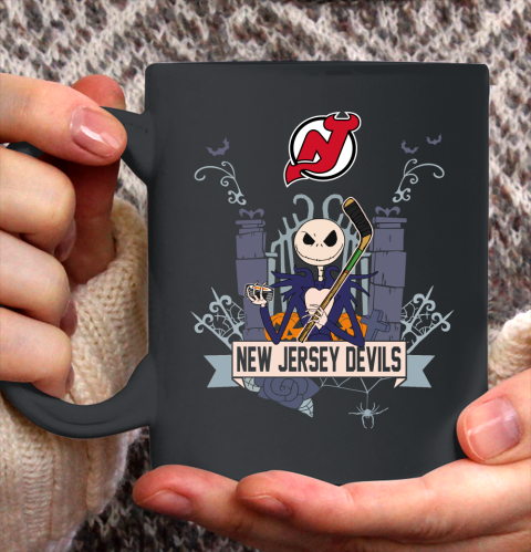 NHL New Jersey Devils Hockey Jack Skellington Halloween Ceramic Mug 11oz