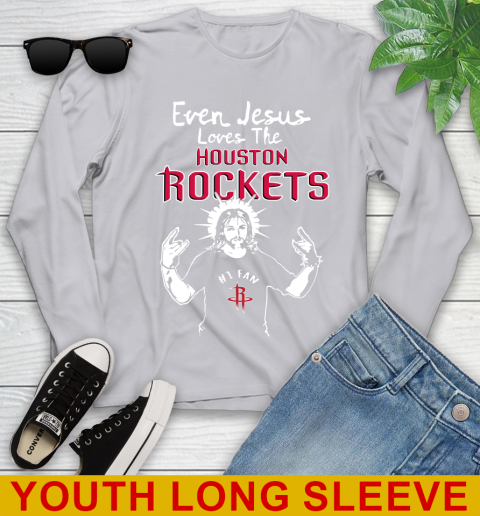 Houston Rockets NBA Basketball Even Jesus Loves The Rockets Shirt Youth Long Sleeve 6 Houston Rockets NBA Basketball Even Jesus Loves The Rockets Shirt Youth Long Sleeve - Image 6