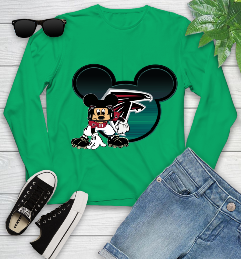 NFL Atlanta Falcons Mickey Mouse Disney Football T Shirt Youth Long Sleeve 6