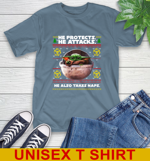 He Protects He Attacks He Also Takes Naps Baby Yoda Shirts 8