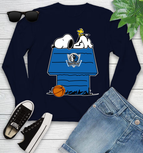 Dallas Mavericks NBA Basketball Snoopy Woodstock The Peanuts Movie Youth Long Sleeve 3