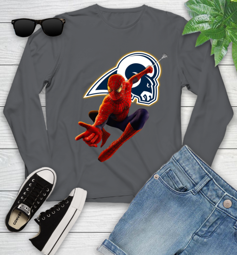 NFL Spider Man Avengers Endgame Football Los Angeles Rams Youth Long Sleeve 8