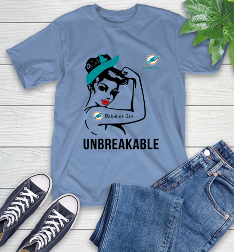 NFL Miami Dolphins Girl Unbreakable Football Sports T-Shirt 11