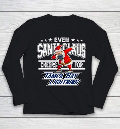 Tampa Bay Lightning Even Santa Claus Cheers For Christmas NHL Youth Long Sleeve