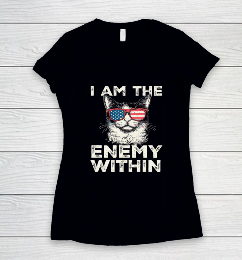 I Am The Enemy Within Tee  Kamala Harris 2024 Merch Women's V-Neck T-Shirt