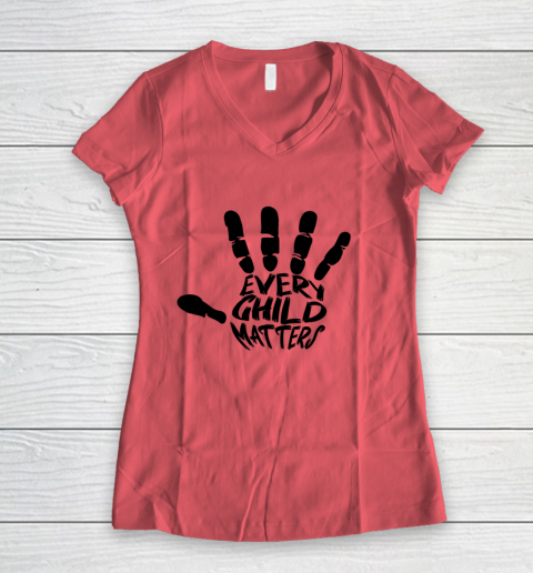 Every Child Matters Indigenous Education Orange Day Women's V-Neck T-Shirt 3