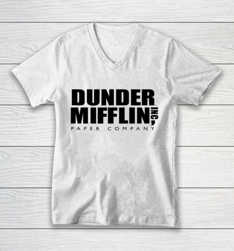The Office Black Dunder Mifflin Logo V-Neck T-Shirt