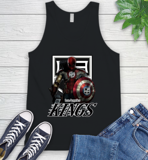 NHL Captain America Thor Spider Man Hawkeye Avengers Endgame Hockey Los Angeles Kings Tank Top 2