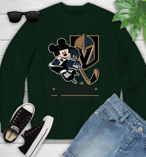 NHL Vegas Golden Knights Mickey Mouse Disney Hockey T Shirt Youth Sweatshirt 10