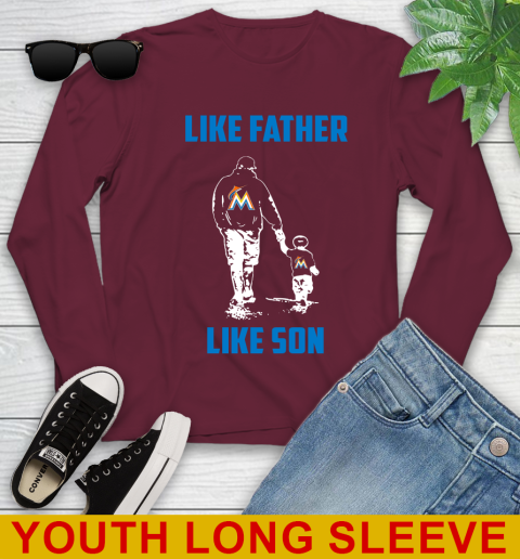 Miami Marlins MLB Baseball Like Father Like Son Sports Youth Long Sleeve 6