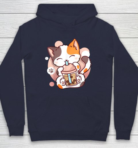 Cat Boba Tea Bubble Tea Anime Kawaii Neko Hoodie Tee For Sports