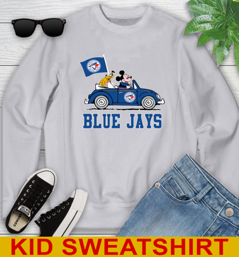 MLB Baseball Toronto Blue Jays Pluto Mickey Driving Disney Shirt Youth Sweatshirt 4