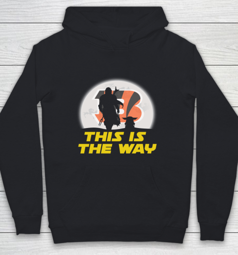 Cincinnati Bengals NFL Football Star Wars Yoda And Mandalorian This Is The Way Youth Hoodie