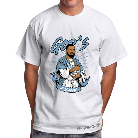 Air Jordan 1 Hyper Royal Matching Sneaker Tshirt Frake God's Plan Blue and White Jordan Tshirt