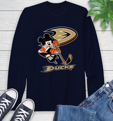 NHL Anaheim Ducks Mickey Mouse Disney Hockey T Shirt Long Sleeve T-Shirt 16