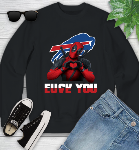 NHL Buffalo Bills Deadpool Love You Fuck You Football Sports Youth Sweatshirt