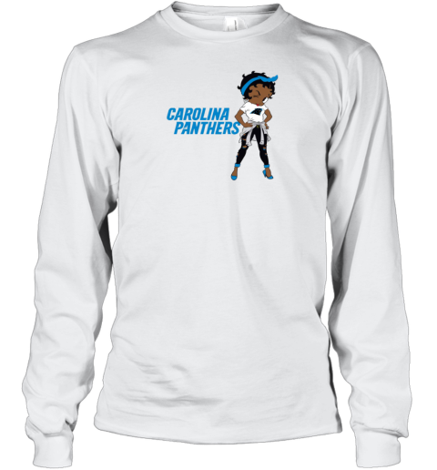 Betty Boop Carolina Panthers Long Sleeve T-Shirt