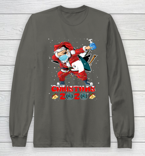 San Jose Sharks Funny Santa Claus Dabbing Christmas 2020 NHL Long Sleeve T-Shirt 5
