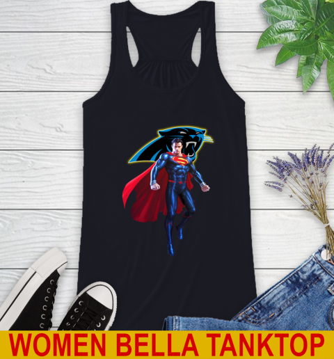 NFL Superman DC Sports Football Carolina Panthers Racerback Tank 10