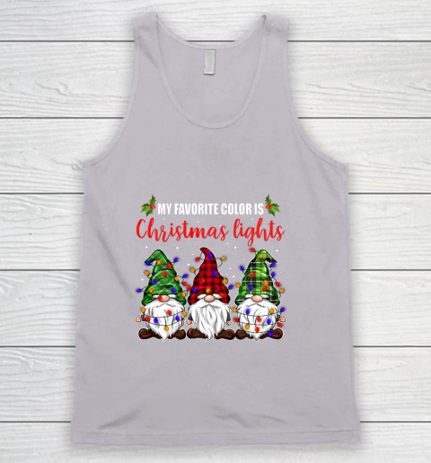 My Favorite Color Is Christmas Light Gnome Merry Christmas Tank Top 3