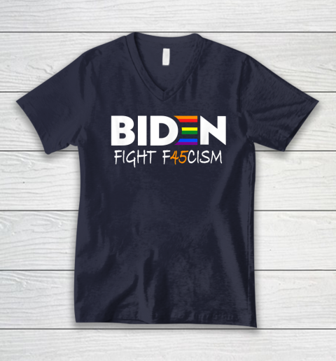 Biden Fight F45cism Shirt Biden Fight Fascism Anti Trump V-Neck T-Shirt 3 Biden Fight F45cism Shirt Biden Fight Fascism Anti Trump V-Neck T-Shirt - Image 3