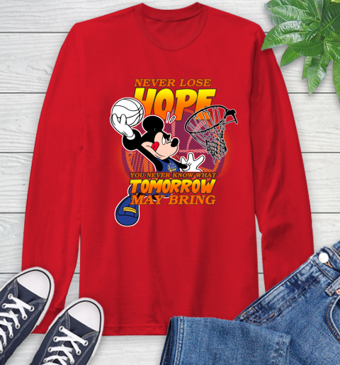 Golden State Warriors NBA Basketball Mickey Disney Never Lose Hope Long Sleeve T-Shirt 11