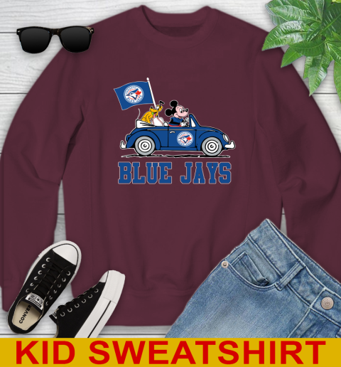 MLB Baseball Toronto Blue Jays Pluto Mickey Driving Disney Shirt Youth Sweatshirt 5