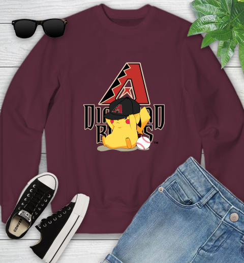 MLB Pikachu Baseball Sports Arizona Diamondbacks Youth Sweatshirt 5