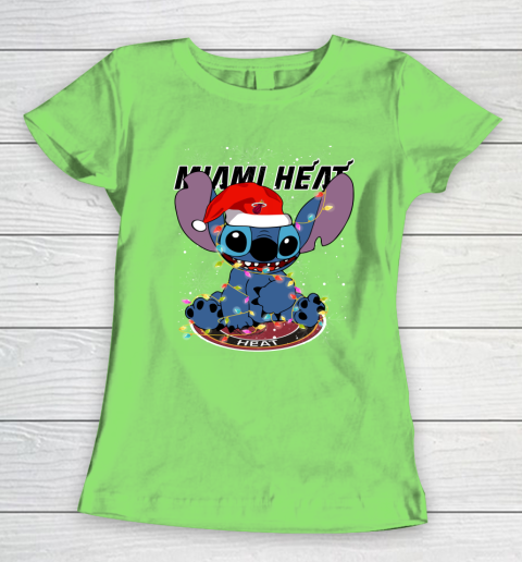 Miami Heat NBA noel stitch Basketball Christmas Women's T-Shirt 5