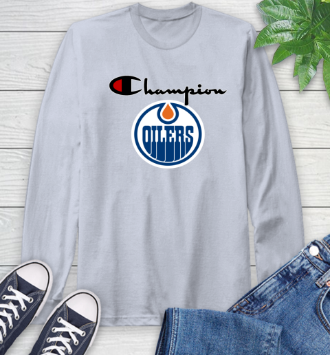 NHL Hockey Edmonton Oilers Champion Shirt Long Sleeve T-Shirt 4