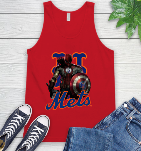 MLB Captain America Thor Spider Man Hawkeye Avengers Endgame Baseball New York Mets Tank Top 6
