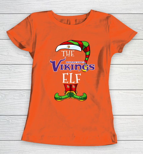Minnesota Vikings Christmas ELF Funny NFL Women's T-Shirt 3
