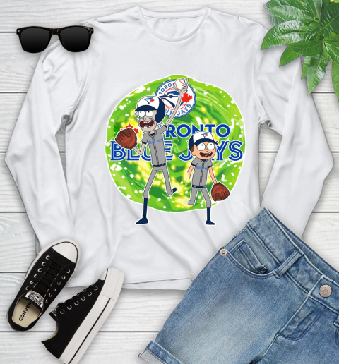 MLB Toronto Blue Jays Rick And Morty Baseball Sports Youth Long Sleeve