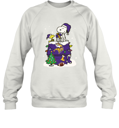 A Happy Christmas With Minnesota Vikings Snoopy Sweatshirt