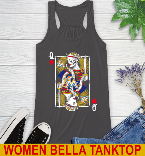 MLB Baseball Miami Marlins The Queen Of Hearts Card Shirt Racerback Tank 10