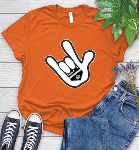 Los Angeles Kings NHL Hockey Mickey Rock Hand Disney Women's T-Shirt 4